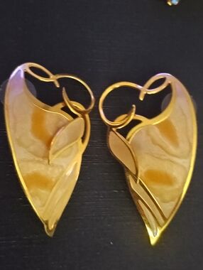 Elegant Gold Leaf Drop Earrings for Women